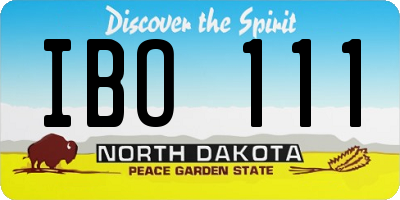 ND license plate IBO111