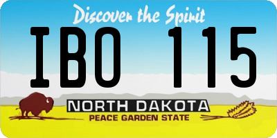 ND license plate IBO115