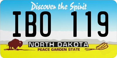 ND license plate IBO119