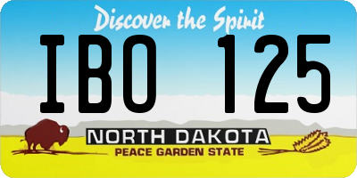 ND license plate IBO125