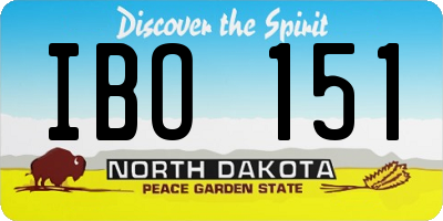 ND license plate IBO151
