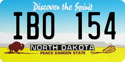 ND license plate IBO154
