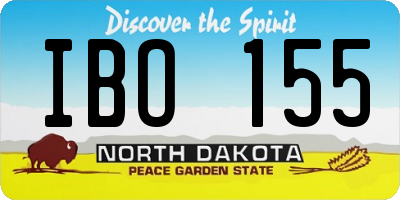 ND license plate IBO155