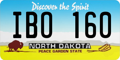 ND license plate IBO160