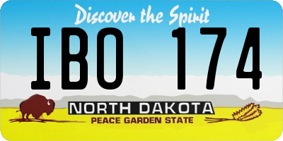 ND license plate IBO174