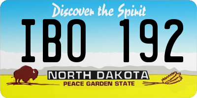ND license plate IBO192