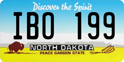 ND license plate IBO199