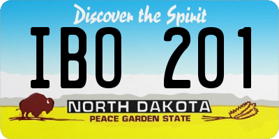ND license plate IBO201