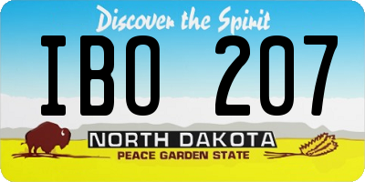 ND license plate IBO207