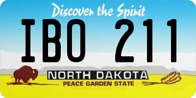 ND license plate IBO211