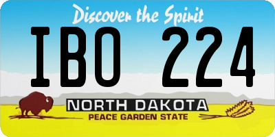ND license plate IBO224