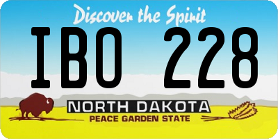 ND license plate IBO228