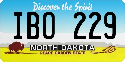 ND license plate IBO229