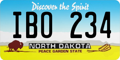 ND license plate IBO234