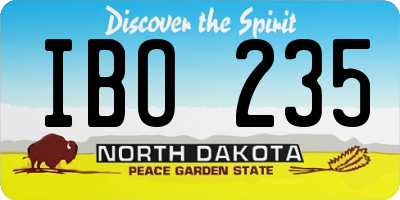 ND license plate IBO235
