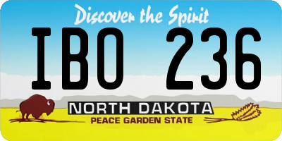 ND license plate IBO236