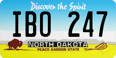 ND license plate IBO247