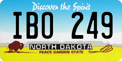 ND license plate IBO249