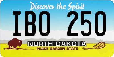 ND license plate IBO250