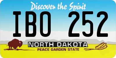 ND license plate IBO252
