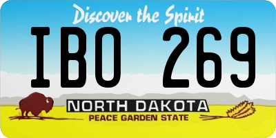 ND license plate IBO269