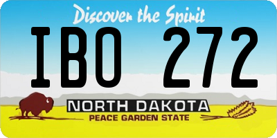 ND license plate IBO272
