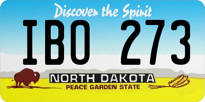 ND license plate IBO273