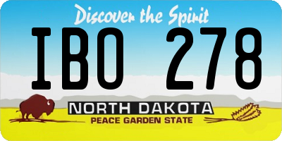 ND license plate IBO278