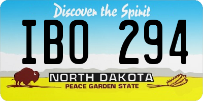 ND license plate IBO294