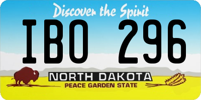 ND license plate IBO296