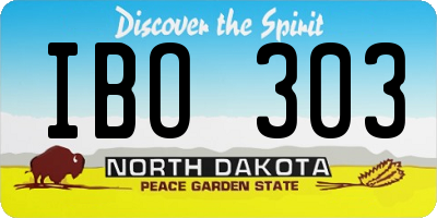 ND license plate IBO303