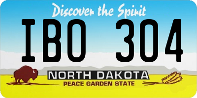 ND license plate IBO304