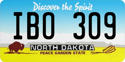 ND license plate IBO309