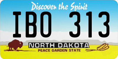 ND license plate IBO313