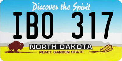 ND license plate IBO317