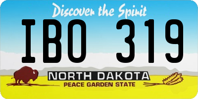 ND license plate IBO319