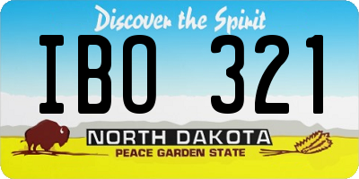 ND license plate IBO321