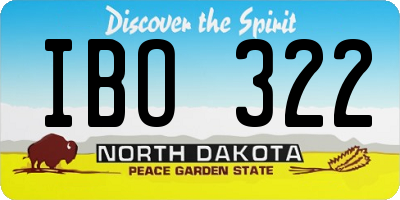 ND license plate IBO322