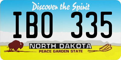 ND license plate IBO335