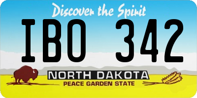 ND license plate IBO342