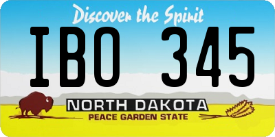 ND license plate IBO345