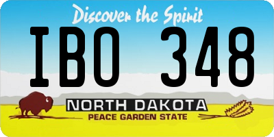 ND license plate IBO348