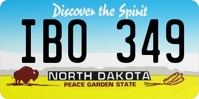 ND license plate IBO349