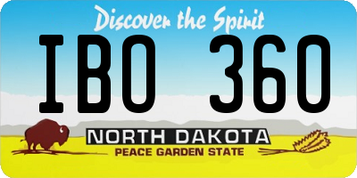 ND license plate IBO360