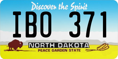 ND license plate IBO371