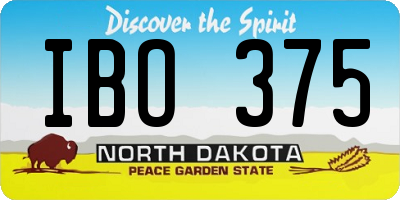 ND license plate IBO375