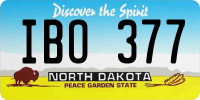 ND license plate IBO377