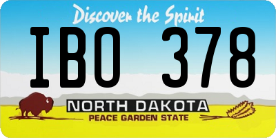 ND license plate IBO378