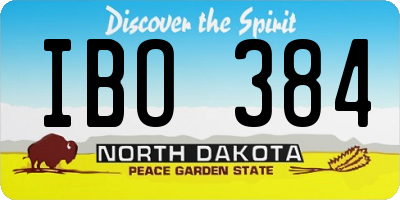 ND license plate IBO384