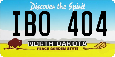 ND license plate IBO404